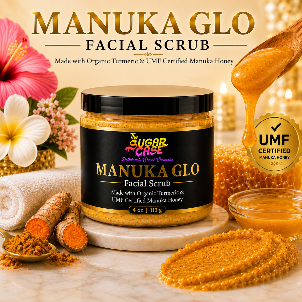 Manuka-Glo Facial Scrub infused with organic turmeric and Manuka Honey