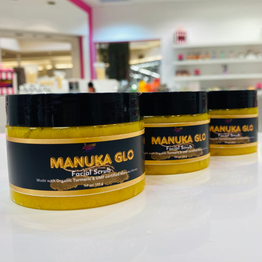 Manuka-Glo Facial Scrub infused with Organic Turmeric and Manuka Honey