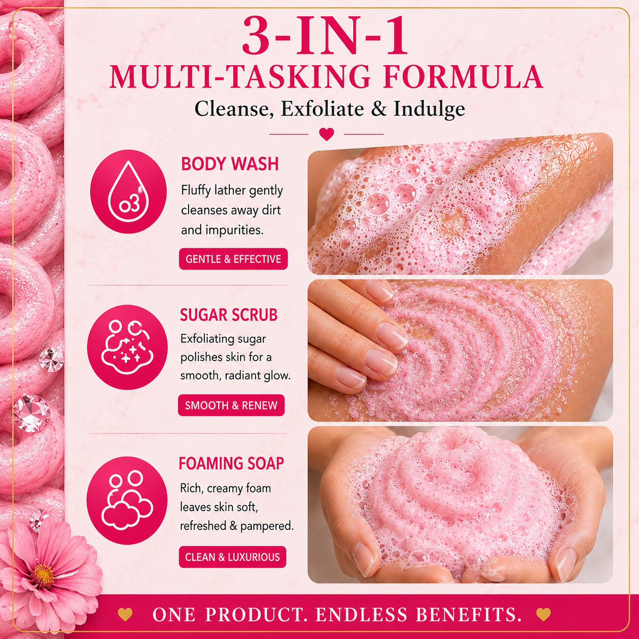 Strawberry Shortcake Foaming Whipped Soap