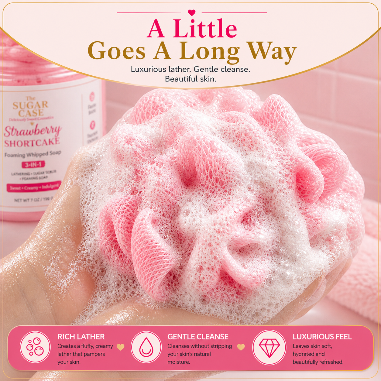 Strawberry Shortcake Foaming Whipped Soap