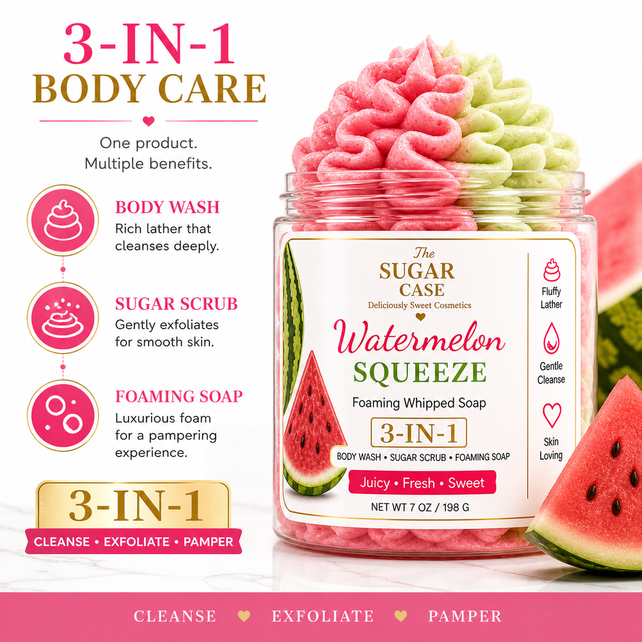 Watermelon Squeeze Foaming Whipped Soap