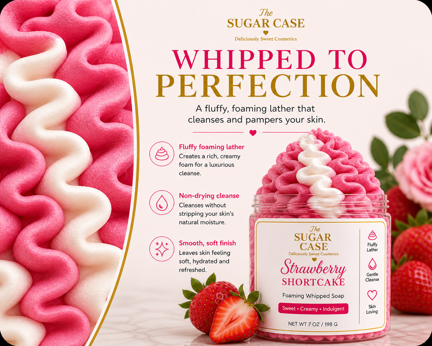 Strawberry Shortcake Foaming Whipped Soap