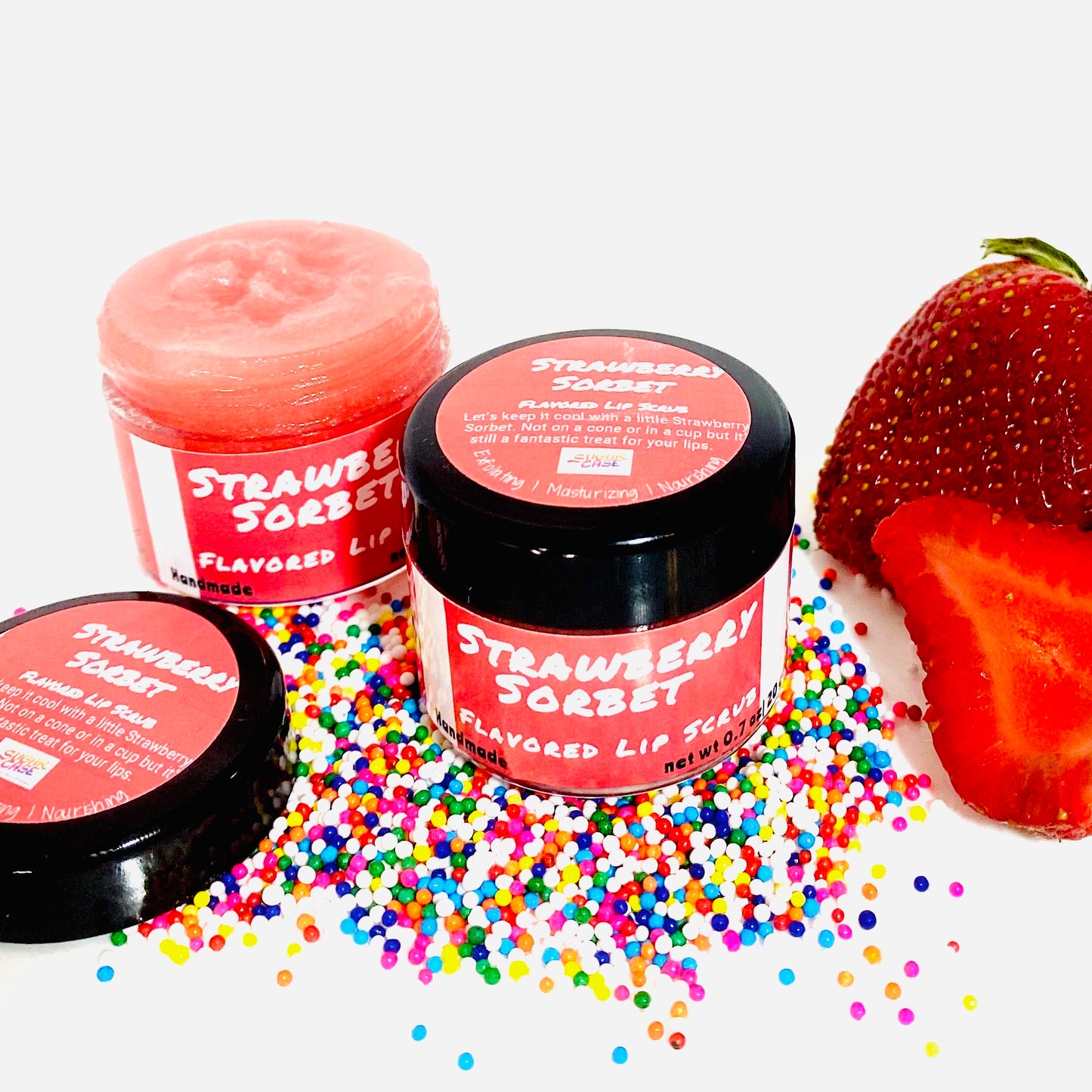 Strawberry Sorbet Flavored Lip Scrub